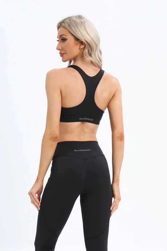 Luxe Racerback Sports Bra - Classic Black