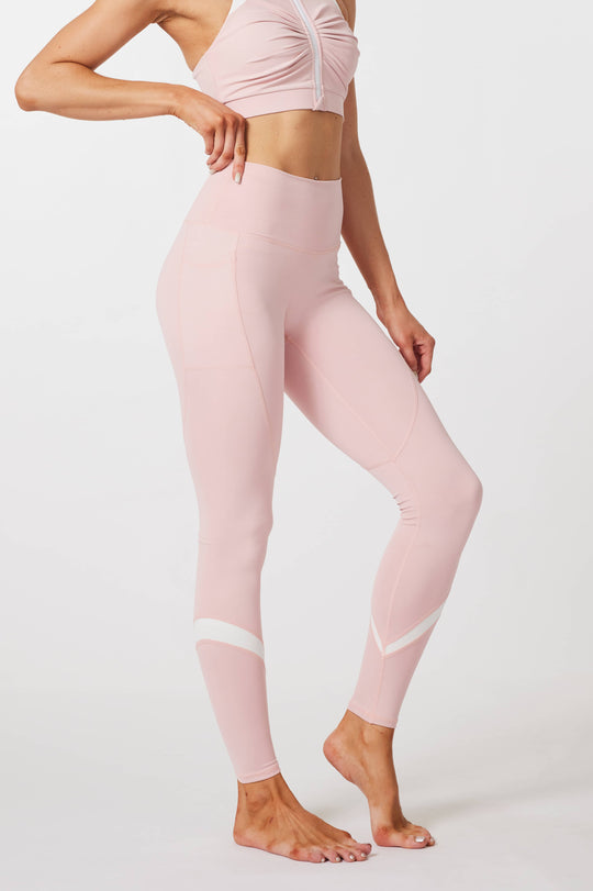 HeyCloud High-waisted Colourblock Leggings -  Carnation Pink