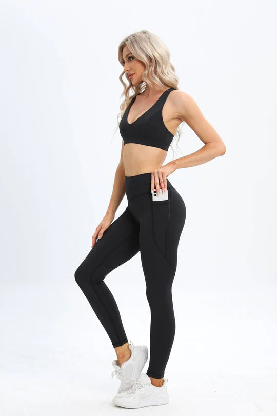 Luxe High-waisted Pocket Leggings - Classic Black