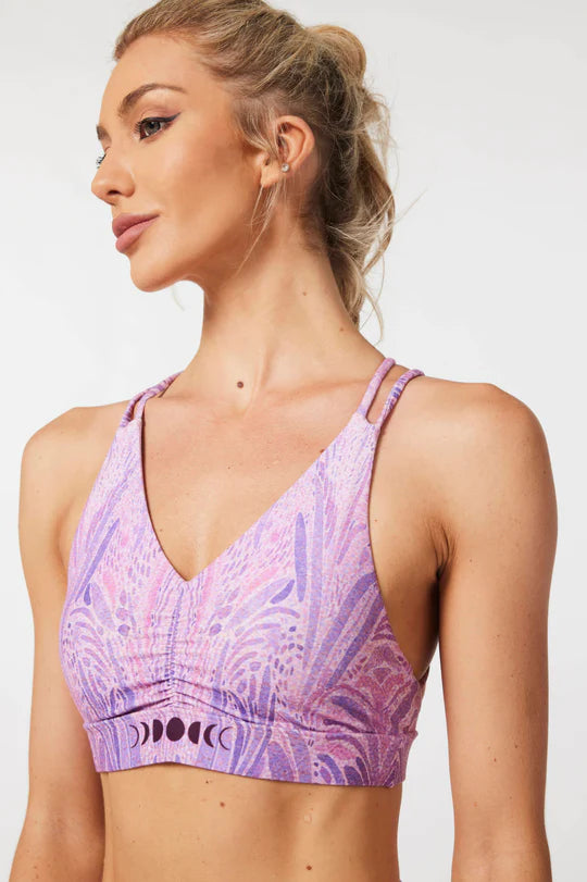 Mystery Goddess Strappy Sports Bra - Purple