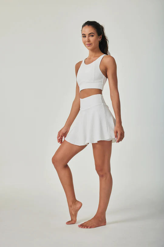 Jacquard White High-waisted Skirt