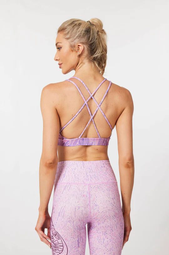 Mystery Goddess Strappy Sports Bra - Purple