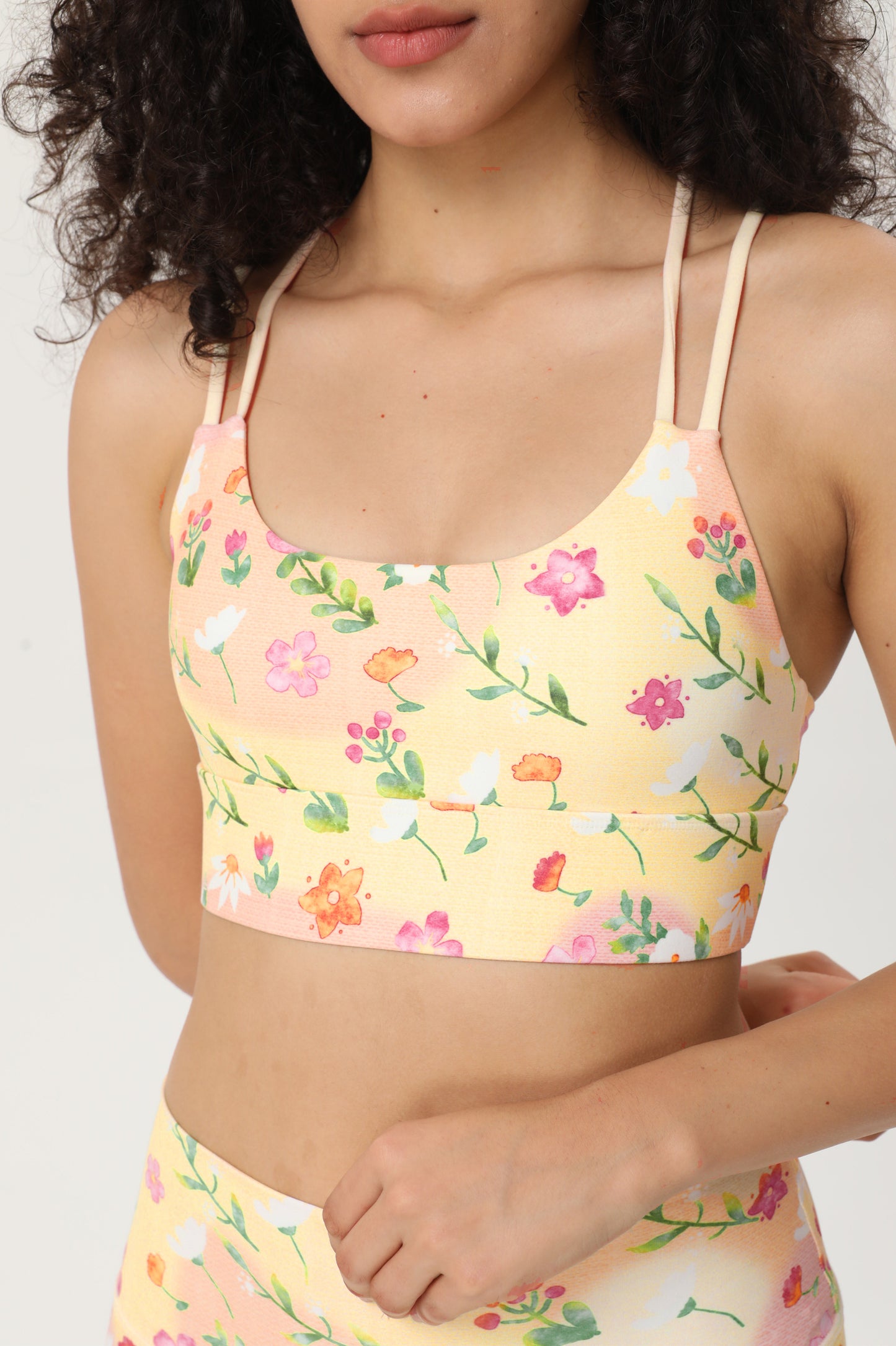 Foral Garden Strappy Sports Bra