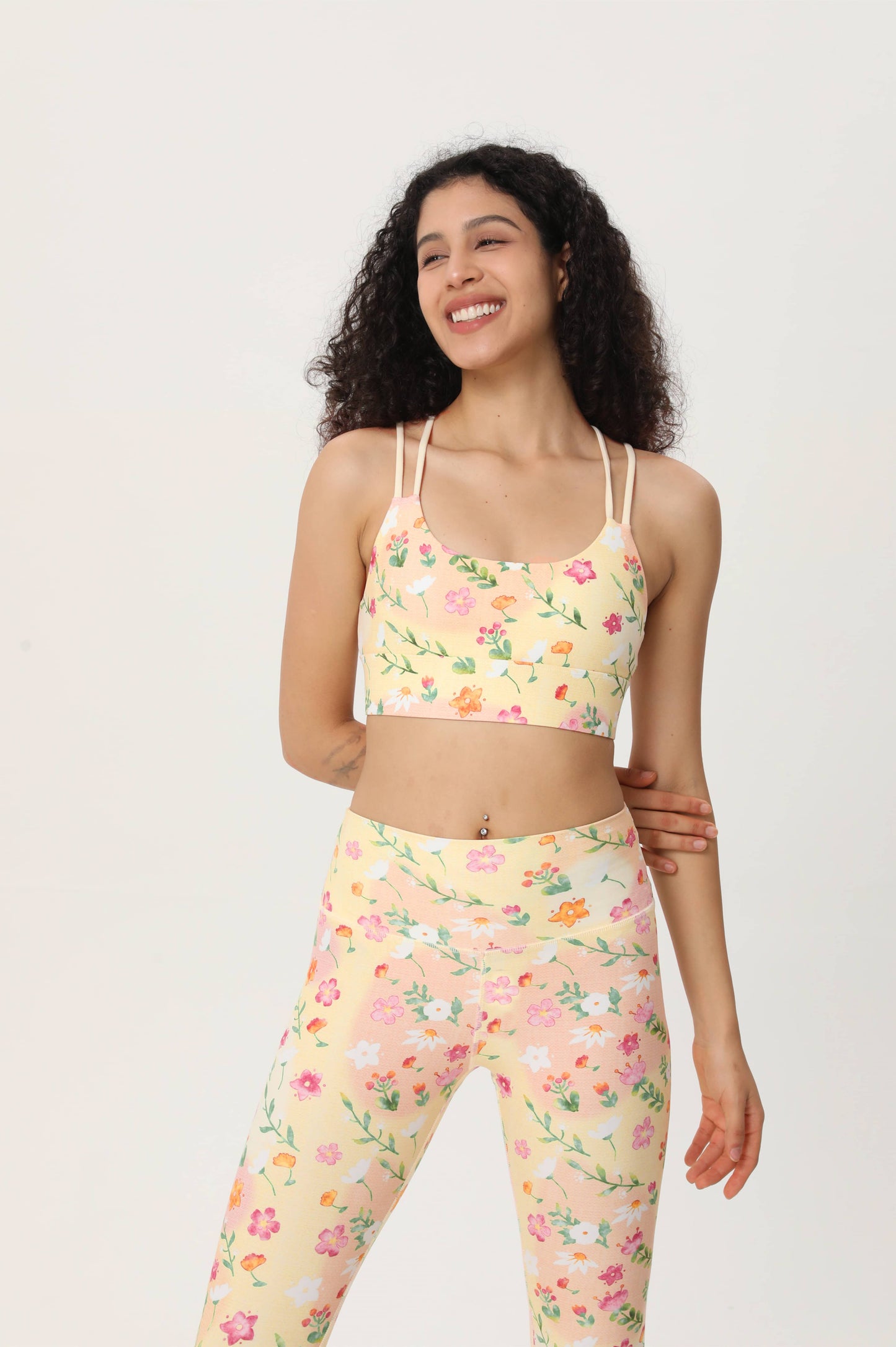 Foral Garden Strappy Sports Bra