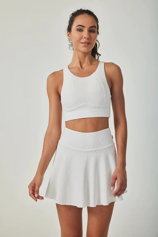 Jacquard White High-waisted Skirt