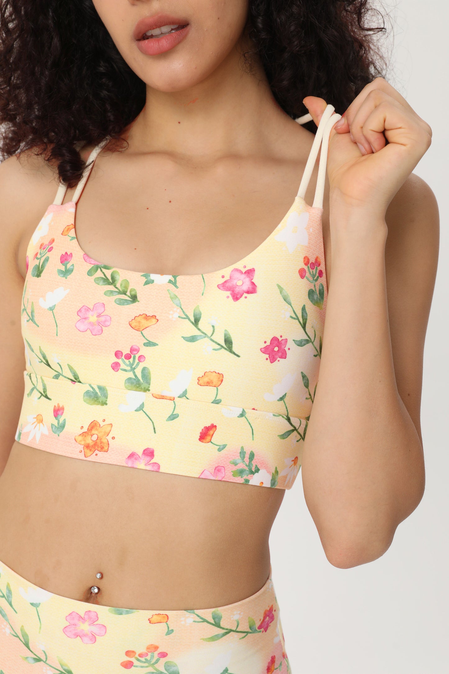 Foral Garden Strappy Sports Bra